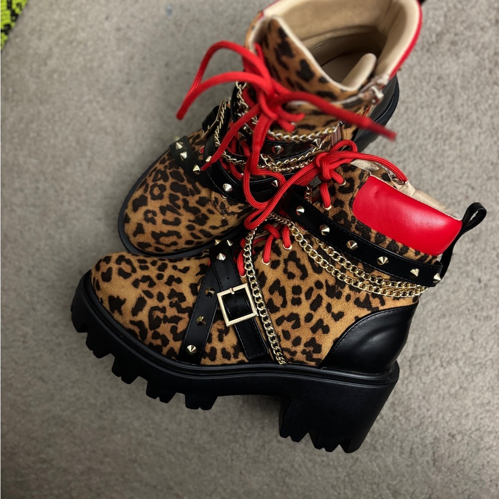 Leopard Print Ankle Boots